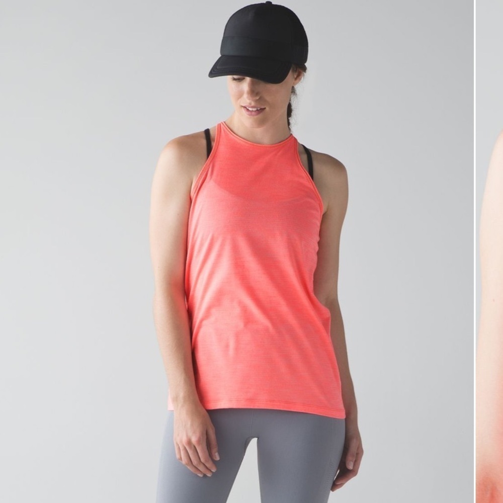 Lululemon Trapeze Twist Tank Heathered Grapefruit size 6